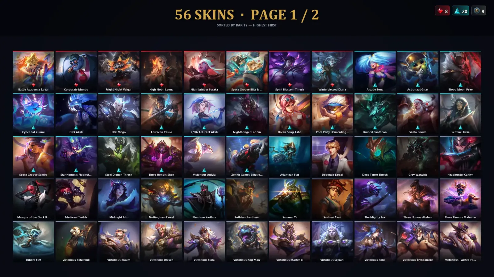 [LoL] | EUW | Level 30 | Emerald II | 172 Champions | 56 Skins | 53,024 BE — LoL account