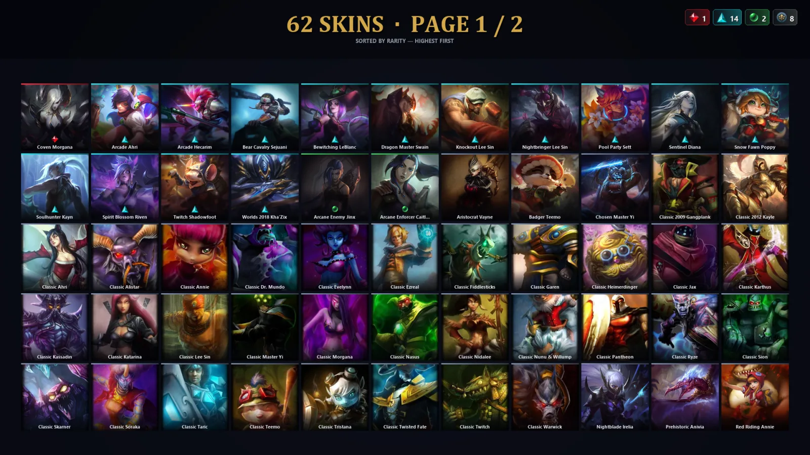 [LoL] | TR | Level 100 | Emerald II | 84 Champions | 62 Skins