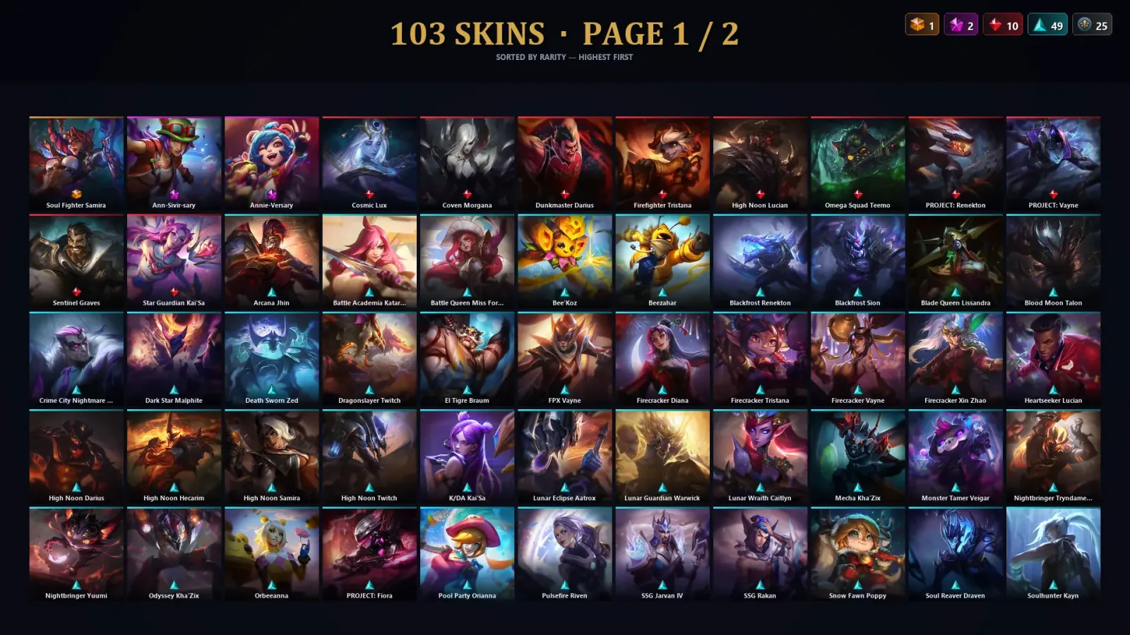 [LoL] | TR | Level 266 | Emerald IV | 145 Champions | 103 Skins | 22,891 BE — LoL account