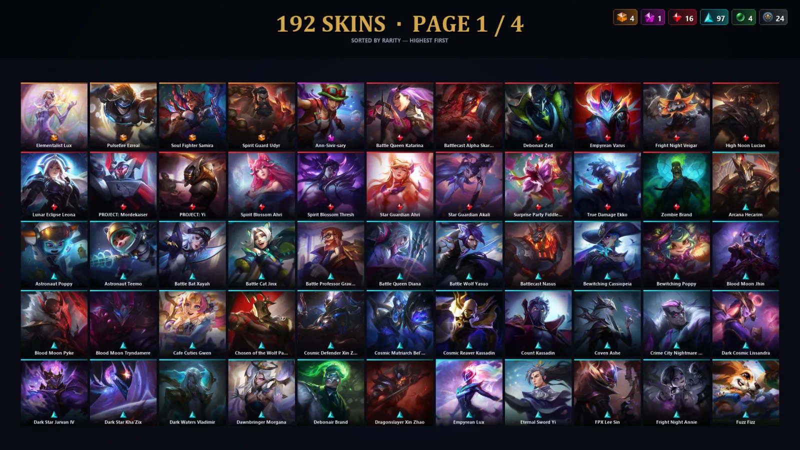 [LoL] | TR | Level 380 | Diamond IV | 142 Champions | 192 Skins | 29,929 BE