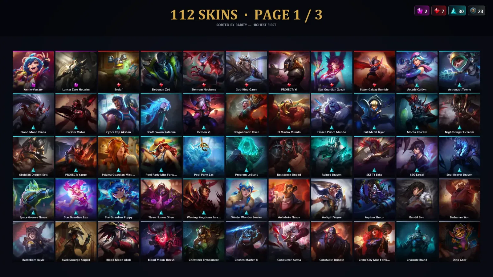 [LoL] | TR | Level 30 | Master | 172 Champions | 112 Skins | 179,542 BE — LoL account
