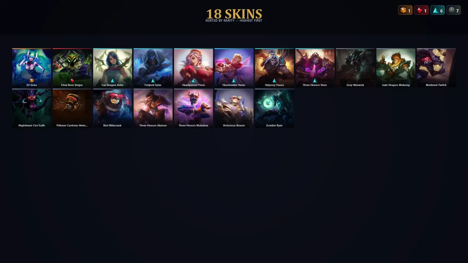 [LoL] | EUW | Level 91 | Diamond III | 88 Champions | 18 Skins