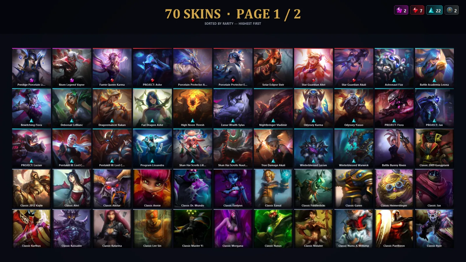 [LoL] | TR | Level 83 | Platinum III | 71 Champions | 38 Skins