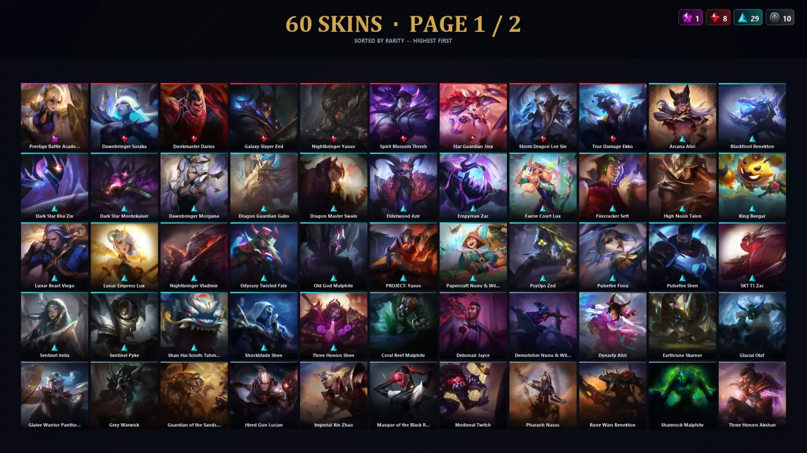 [LoL] | TR | Level 177 | Platinum IV | 121 Champions | 60 Skins | 35,882 BE