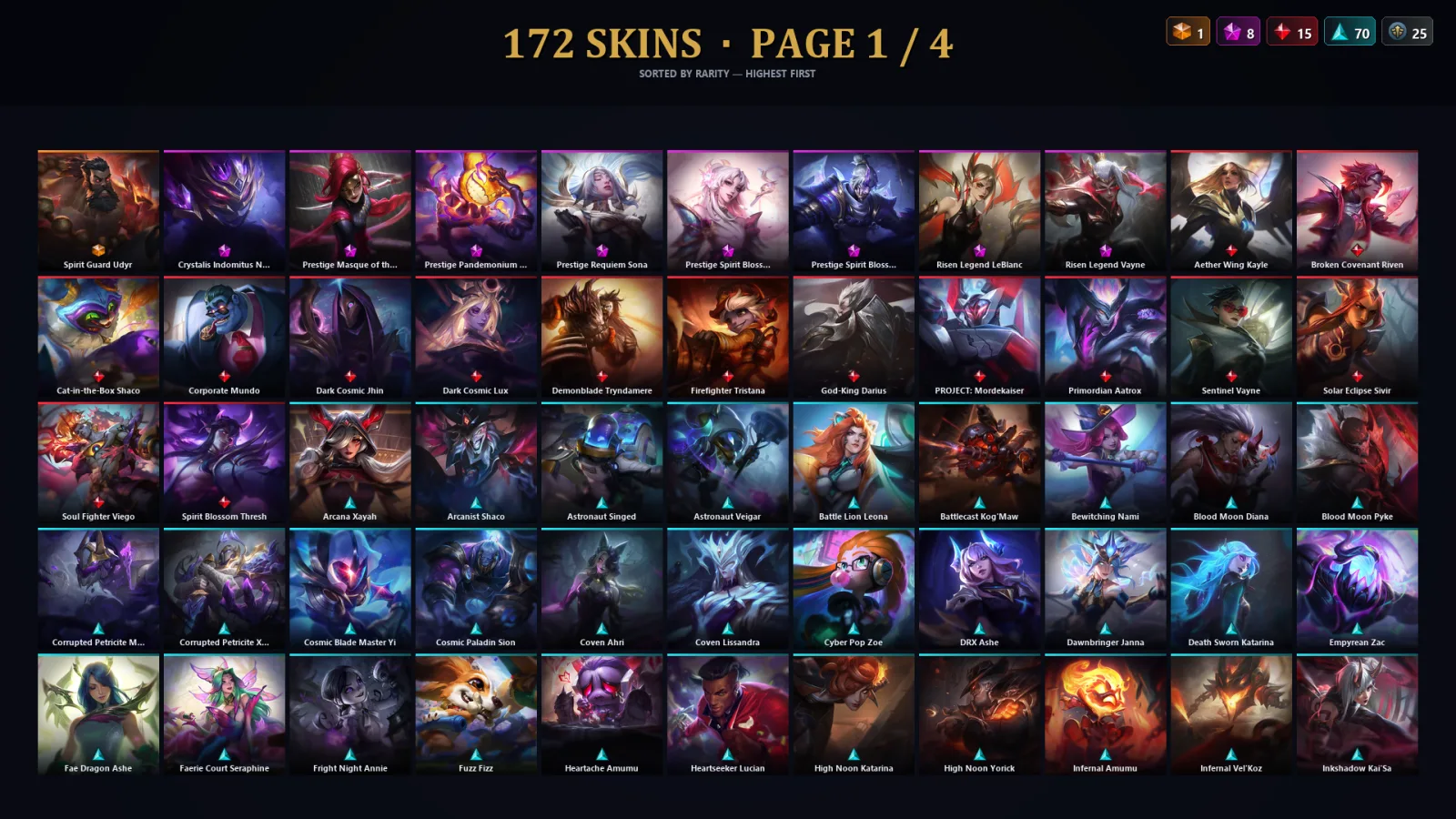 [LoL] | TR | Level 332 | 173 Champions | 172 Skins | 52,616 BE