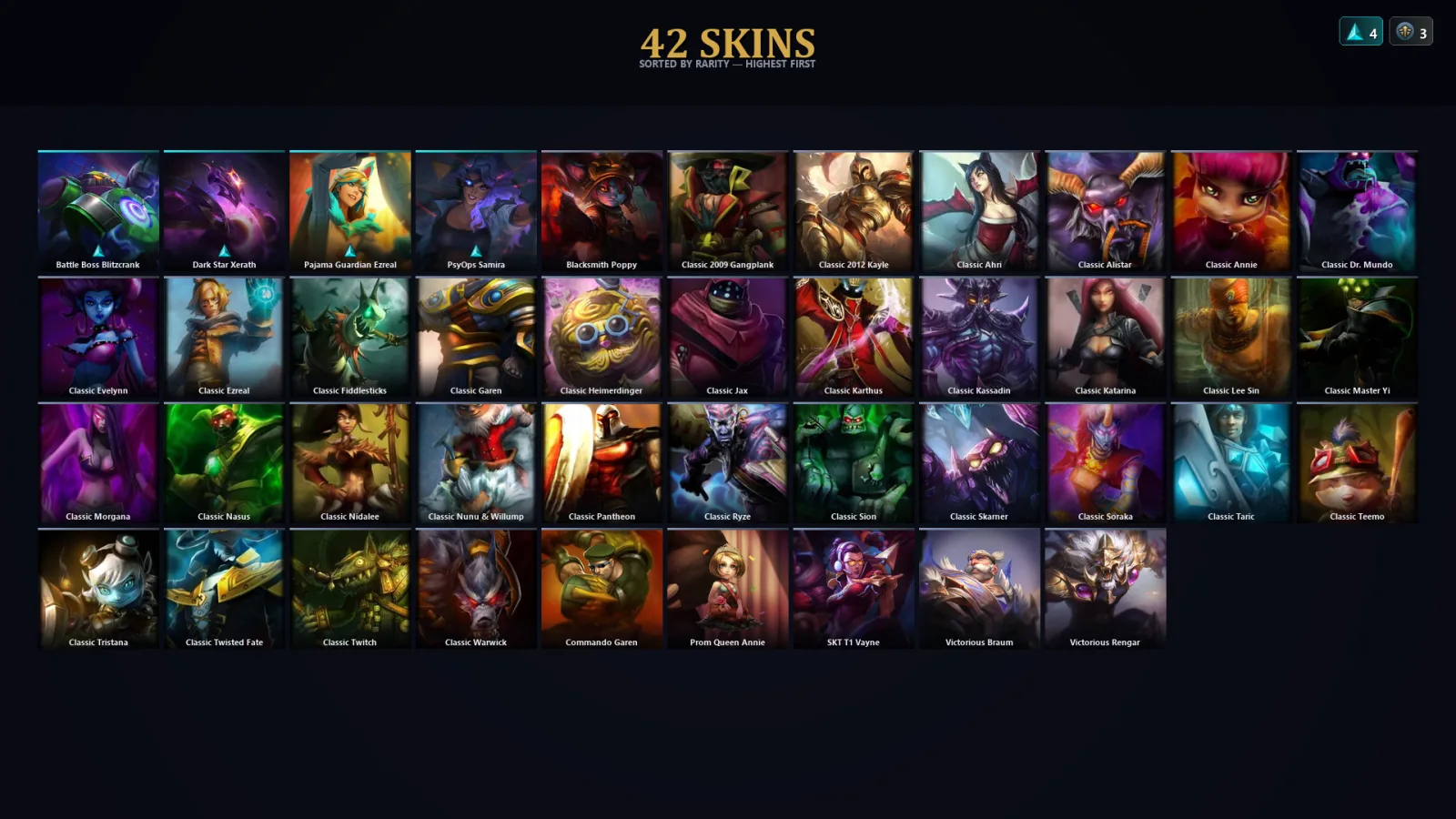 [LoL] | TR | Level 43 | Emerald I | 105 Champions | 42 Skins