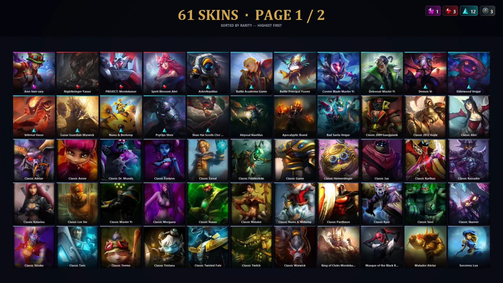 [LoL] | TR | Level 73 | 90 Champions | 61 Skins | 30,392 BE