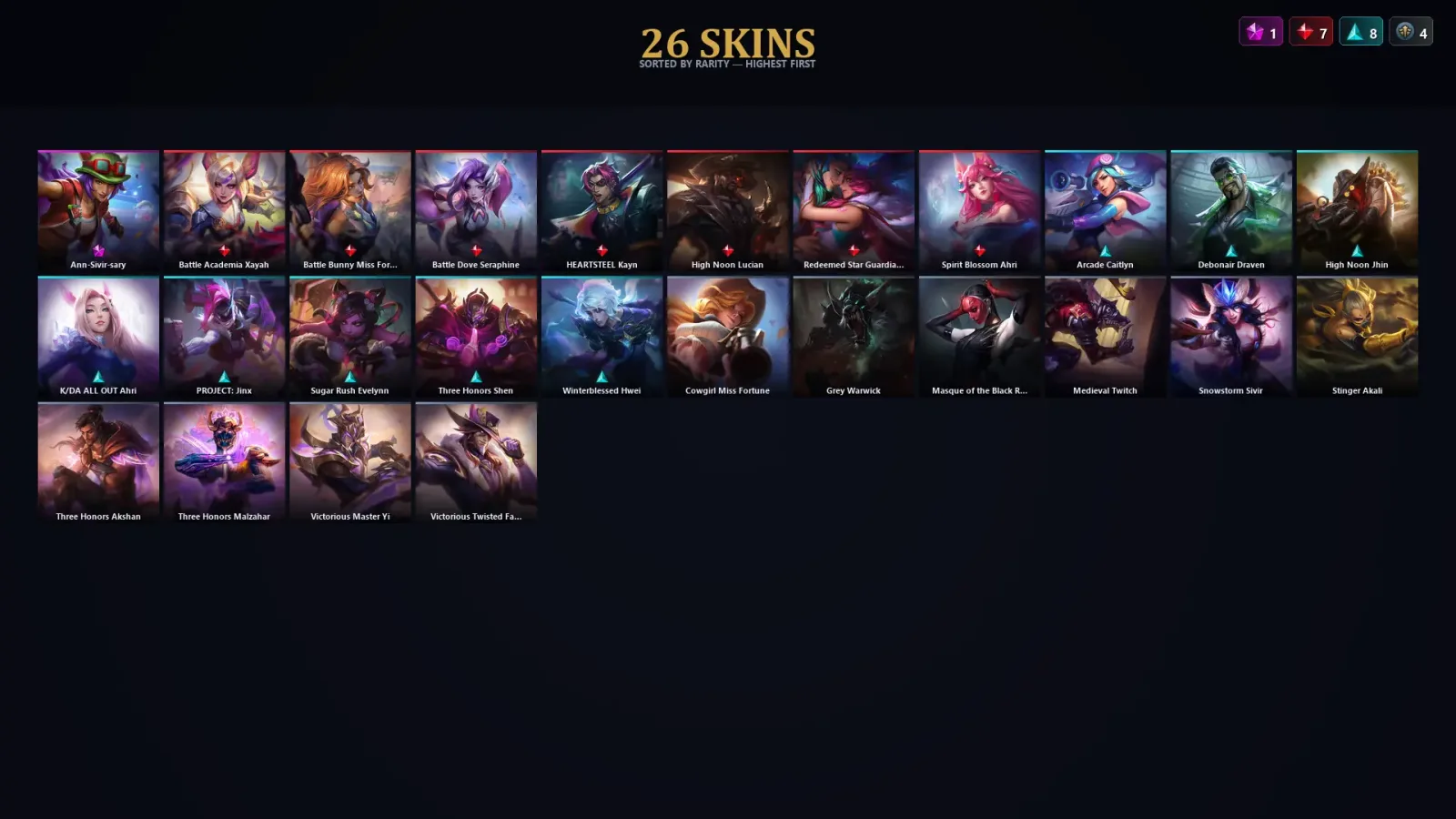 [LoL] | TR | Level 30 | Master | 56 Champions | 26 Skins | 11,523 BE