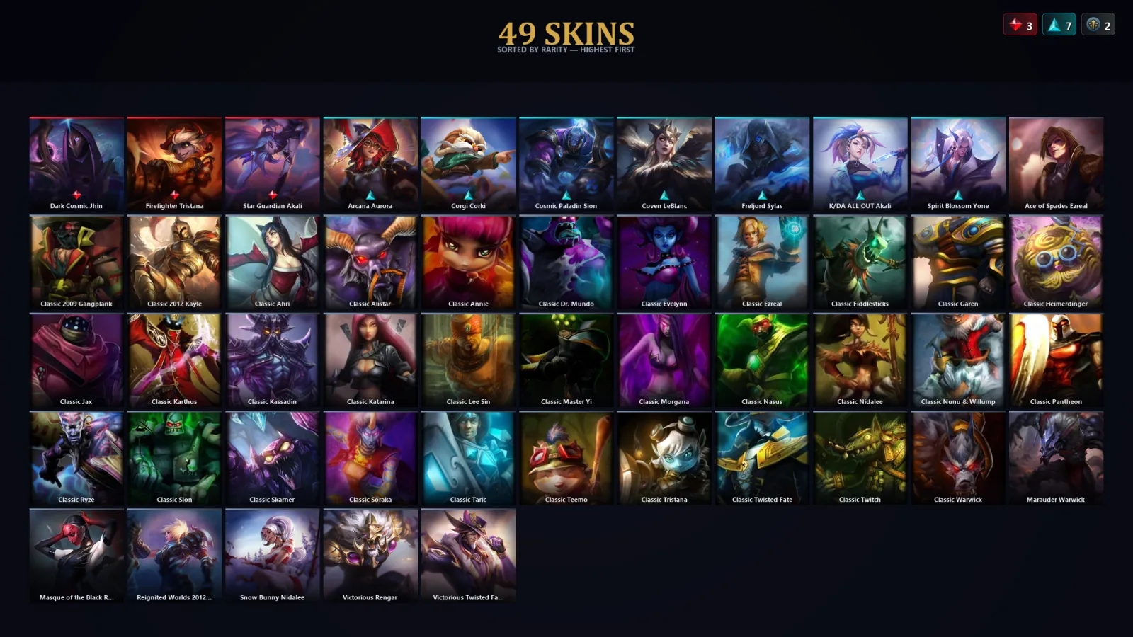[LoL] | EUW | Level 74 | Gold IV | 144 Champions | 49 Skins | 26,909 BE