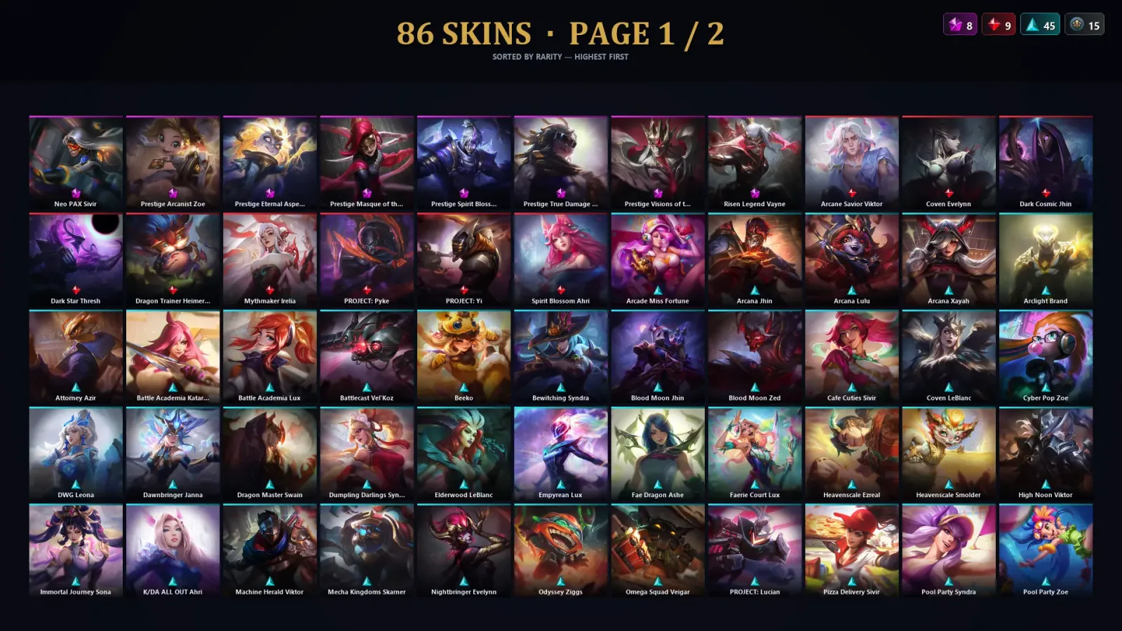 [LoL] | TR | Level 114 | Emerald I | 123 Champions | 86 Skins | 16,880 BE — LoL account