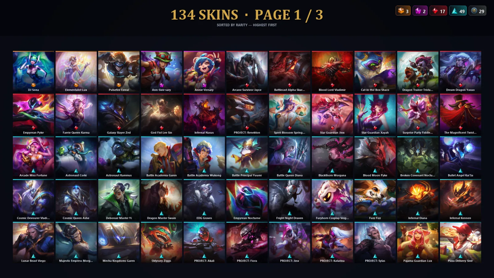 [LoL] | TR | Level 316 | Emerald IV | 173 Champions | 134 Skins | 38,221 BE