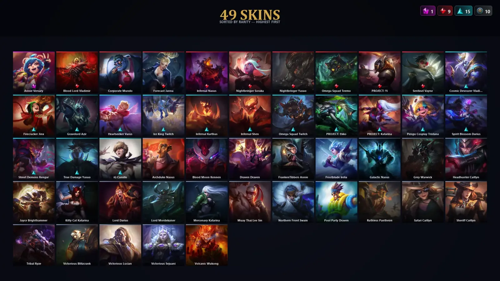 [LoL] | TR | Level 166 | 93 Champions | 49 Skins — LoL account