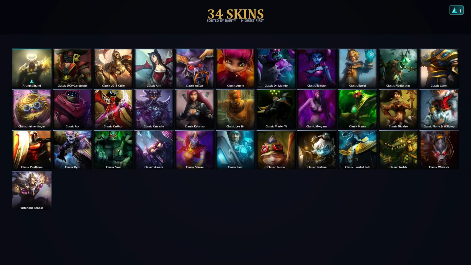 [LoL] | EUW | Level 34 | Platinum IV | 26 Champions | 2 Skins | 51,740 BE