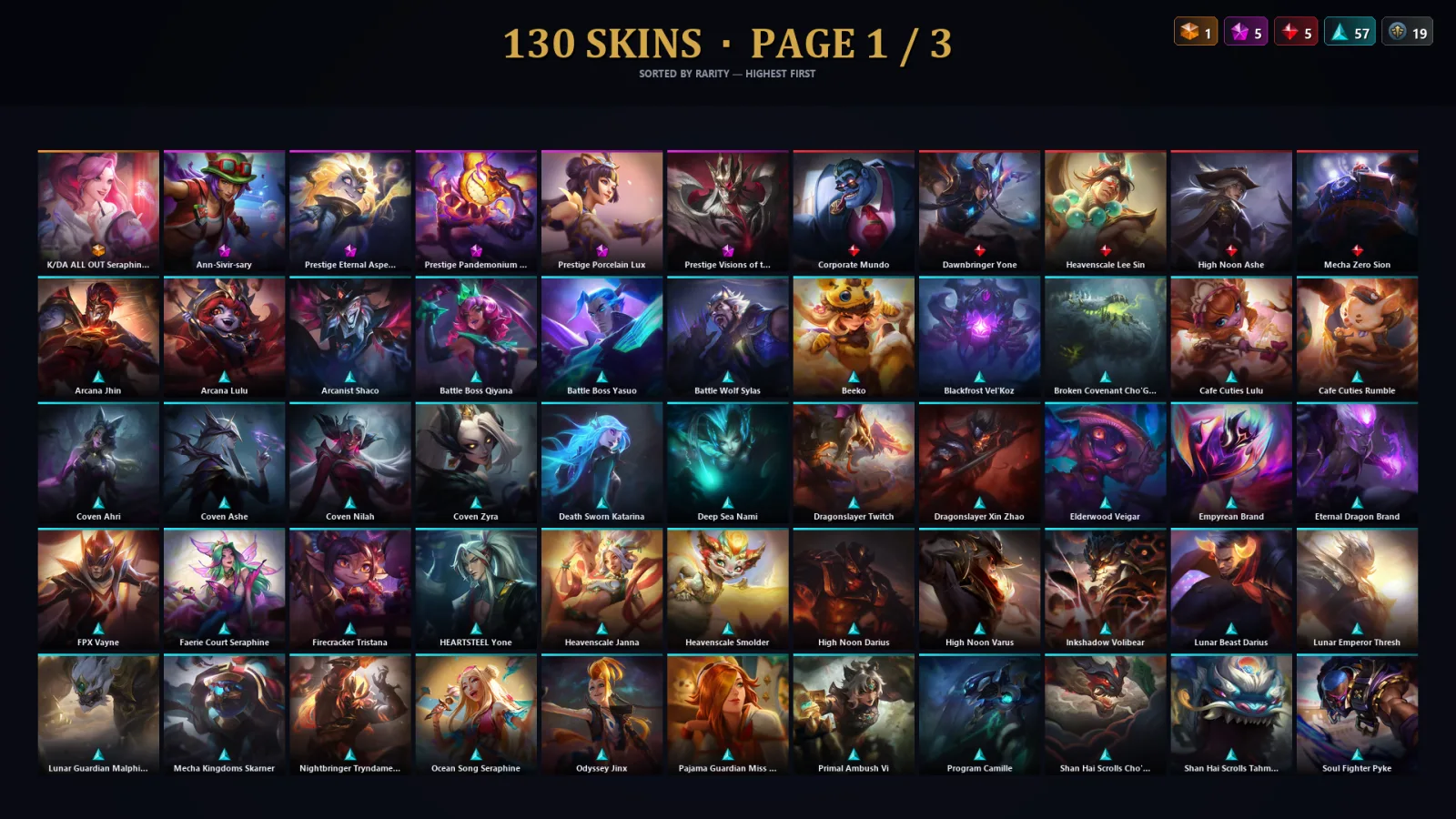 [LoL] | EUW | Level 137 | Silver IV | 120 Champions | 130 Skins | 12,045 BE