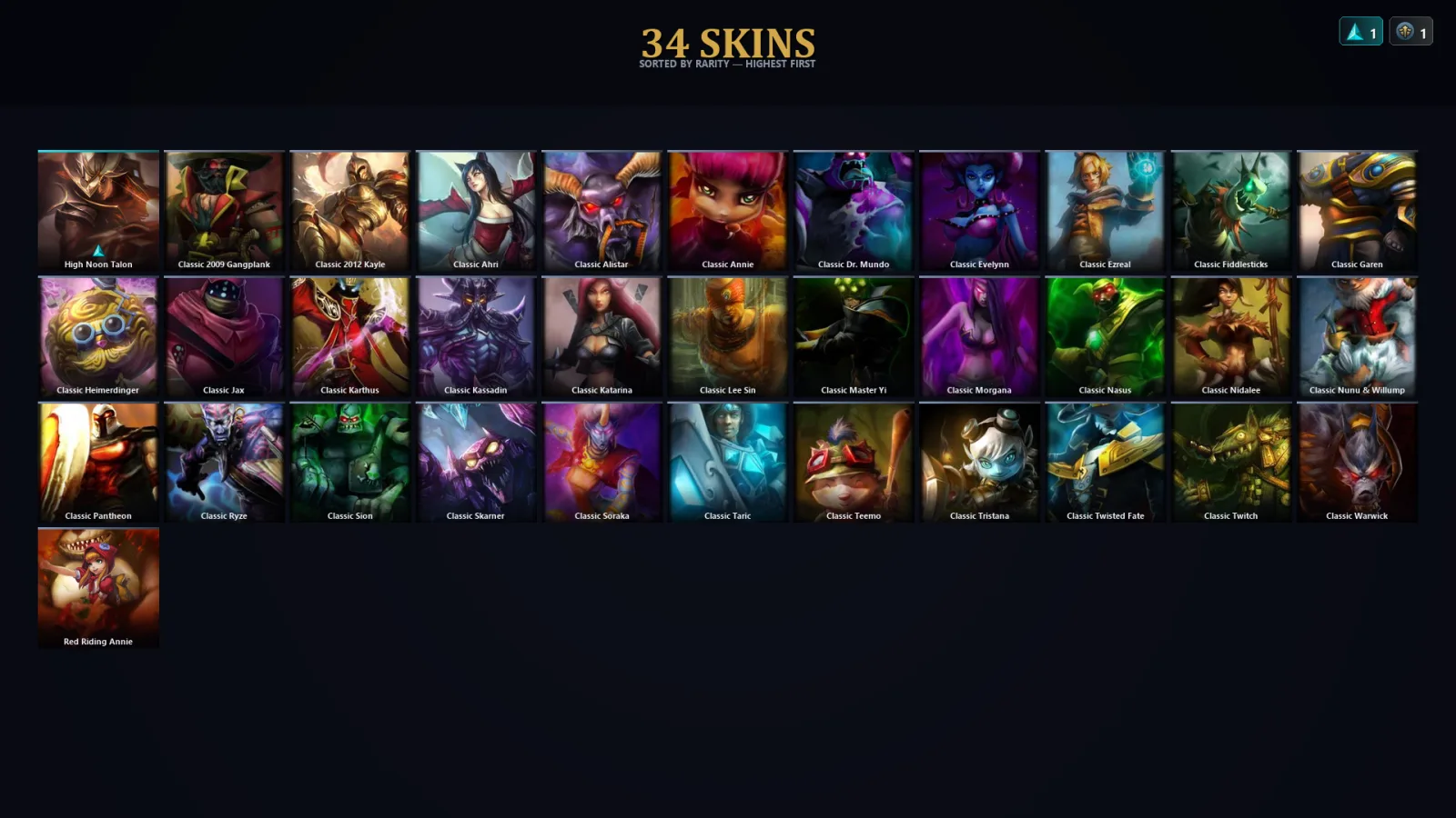 [LoL] | TR | Level 30 | 34 Champions | 2 Skins | 48,365 BE