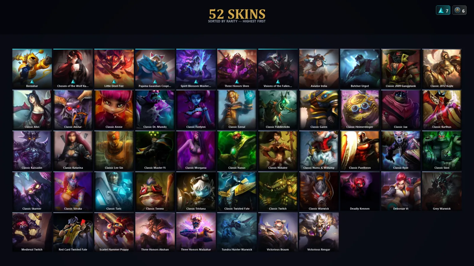 [LoL] | EUW | Level 30 | Master | 52 Champions | 52 Skins | 141,296 BE