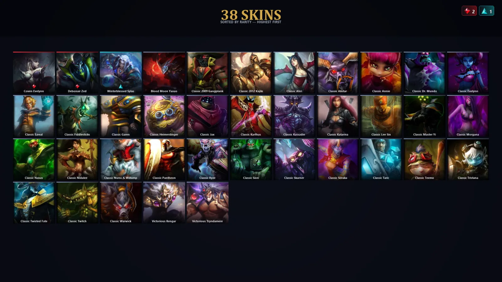 [LoL] | TR | Level 30 | Gold III | 59 Champions | 38 Skins