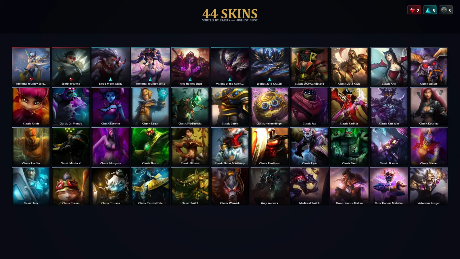 [LoL] | TR | Level 43 | Emerald IV | 65 Champions | 44 Skins