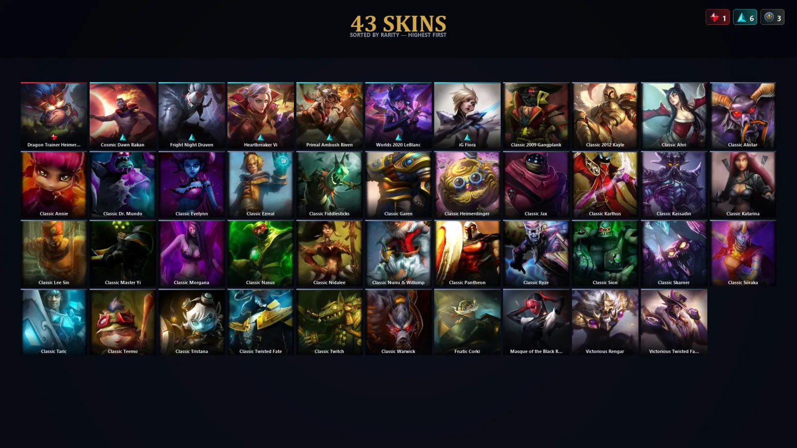[LoL] | EUW | Level 42 | Emerald II | 46 Champions | 43 Skins