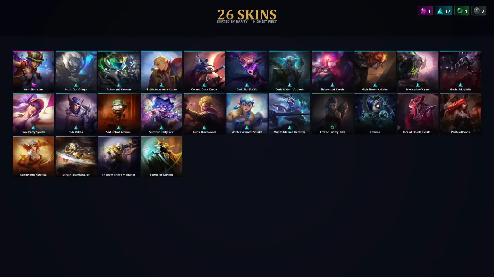 [LoL] | TR | Level 56 | Platinum IV | 133 Champions | 26 Skins | 23,197 BE
