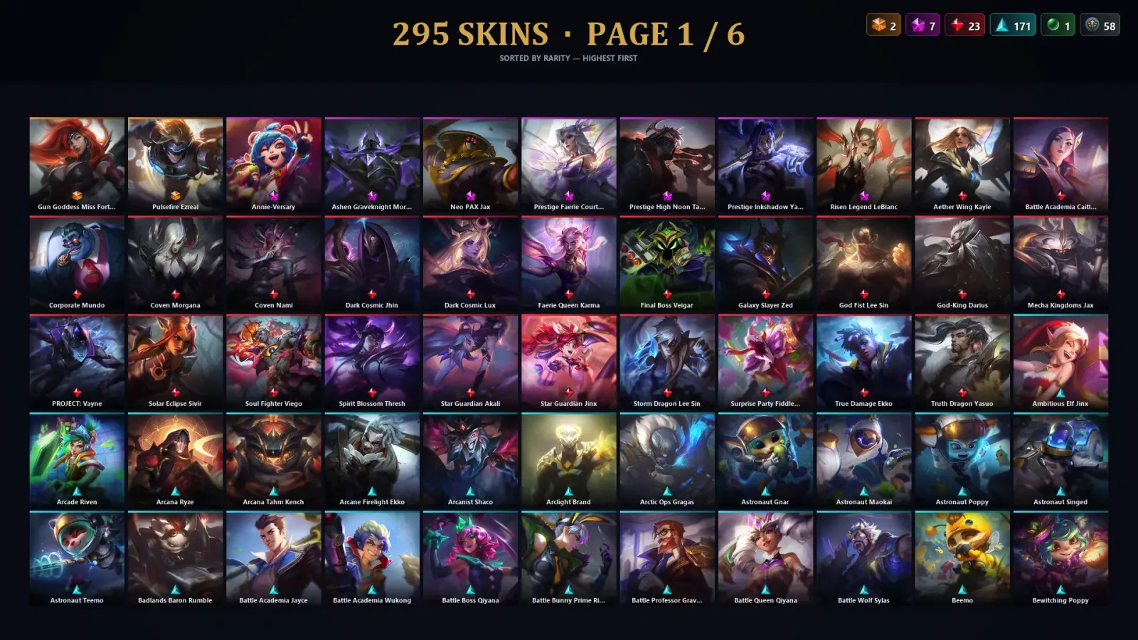 [LoL] | TR | Level 30 | Master | 173 Champions | 295 Skins | 33,113 BE