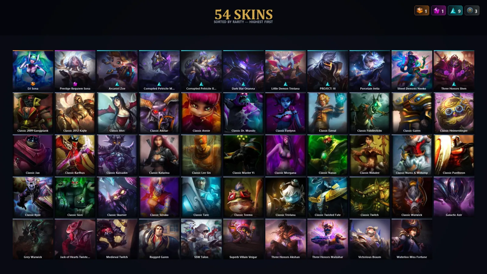 [LoL] | EUW | Level 68 | Gold IV | 107 Champions | 54 Skins