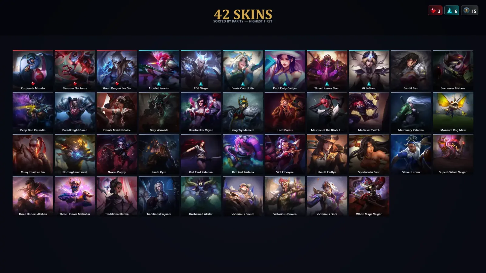 [LoL] | TR | Level 57 | Emerald II | 146 Champions | 42 Skins — LoL account