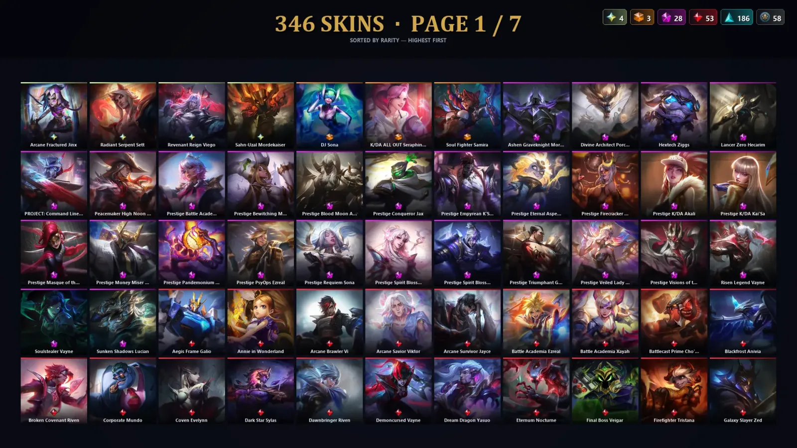 [LoL] | EUW | Level 120 | 166 Champions | 346 Skins | 10,840 BE