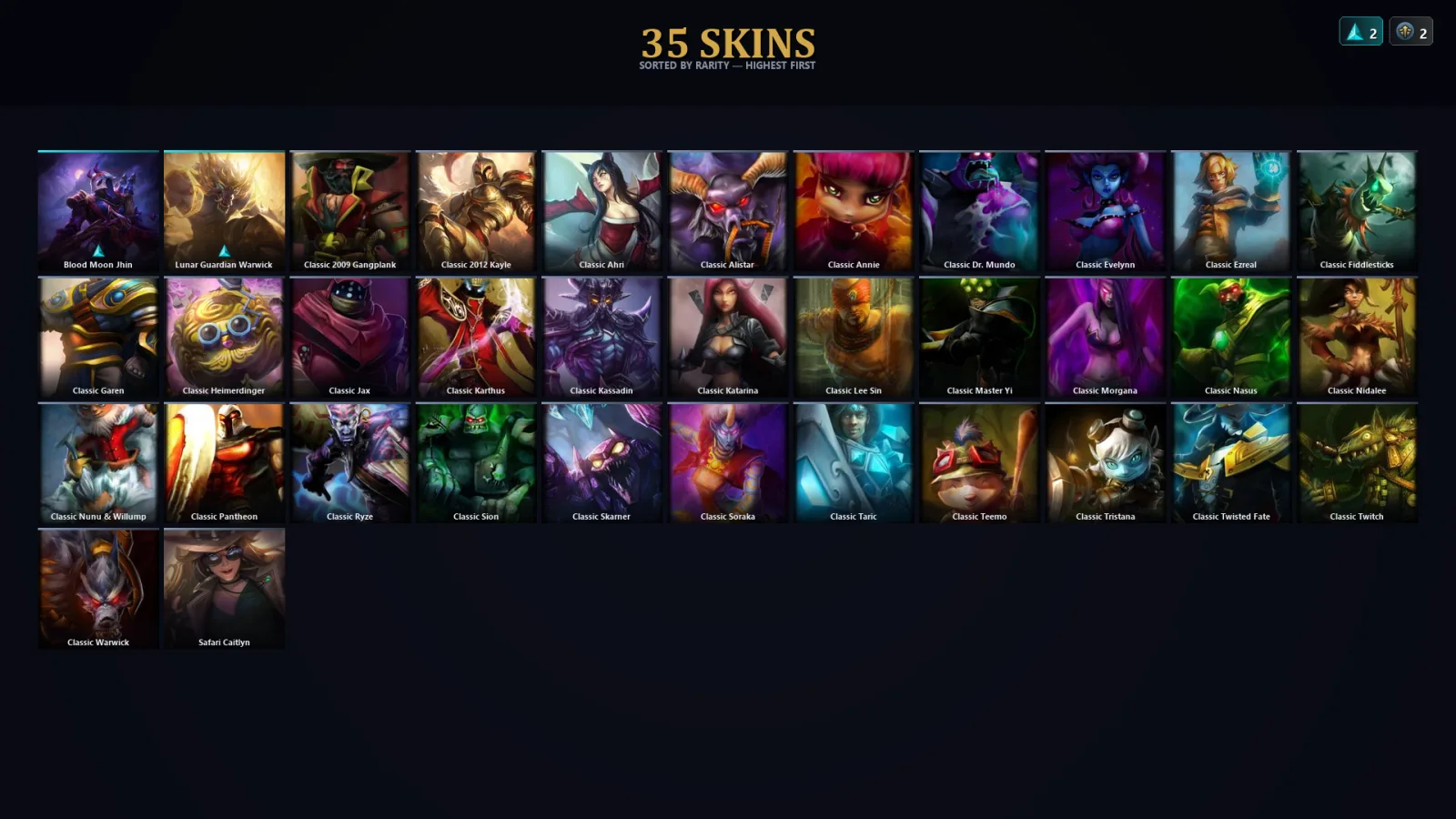 [LoL] | EUW | Level 36 | Gold IV | 36 Champions | 35 Skins | 34,503 BE