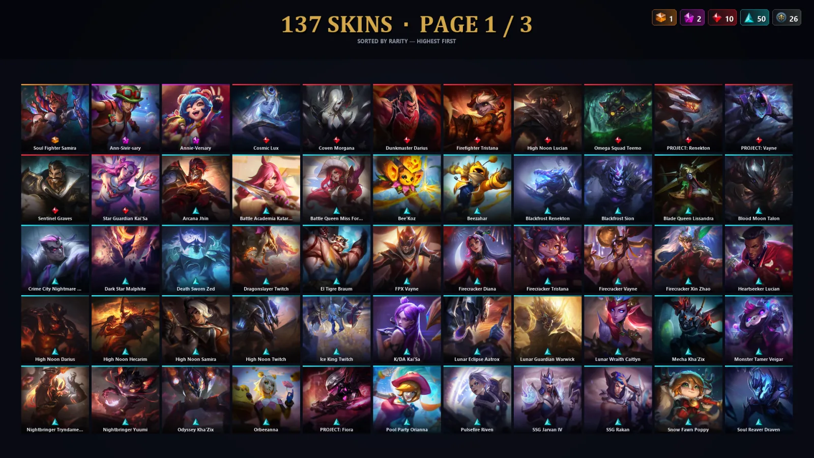 [LoL] | TR | Level 271 | Emerald III | 159 Champions | 105 Skins | 23,851 BE