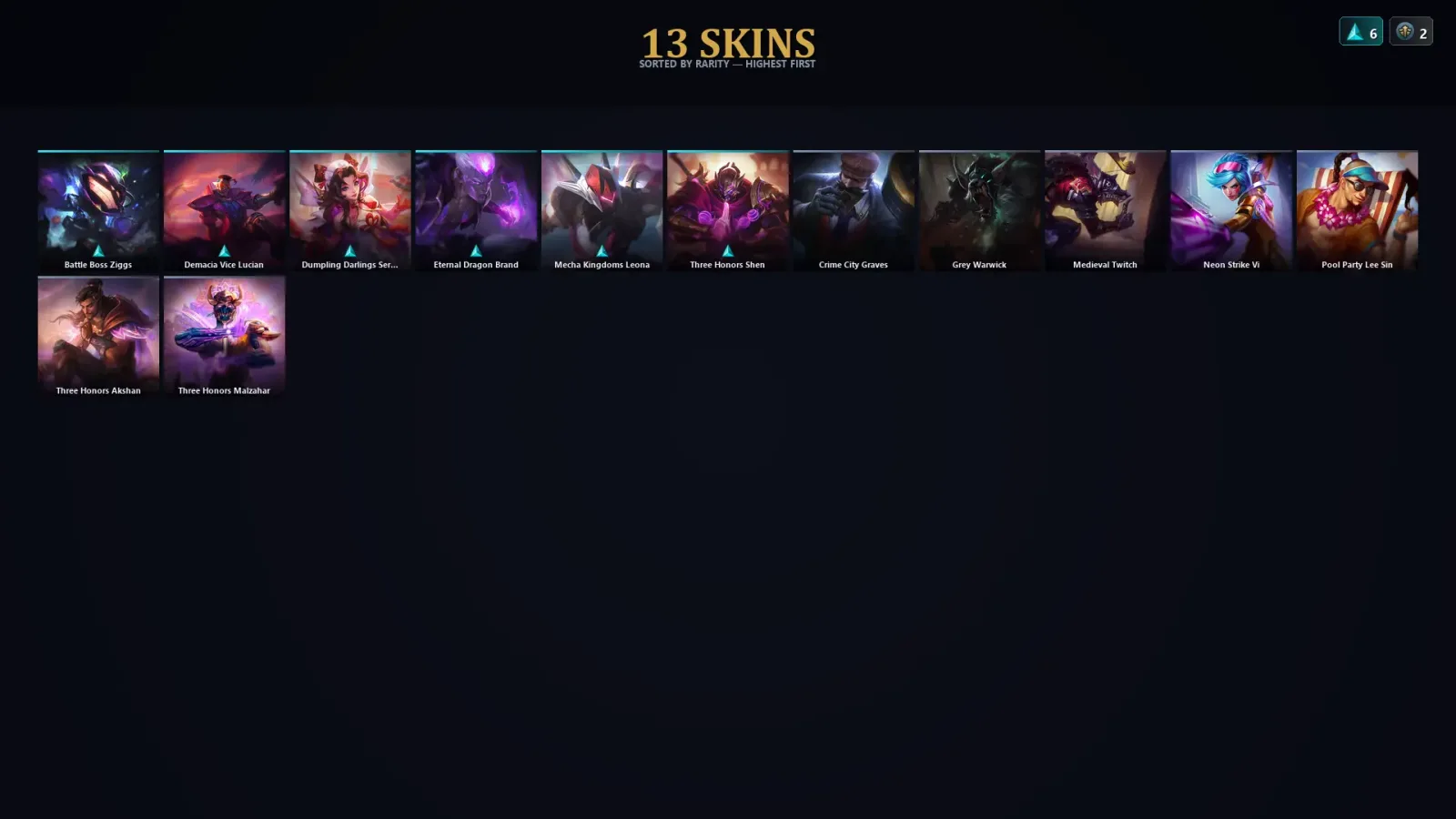 [LoL] | TR | Level 61 | Diamond II | 102 Champions | 13 Skins
