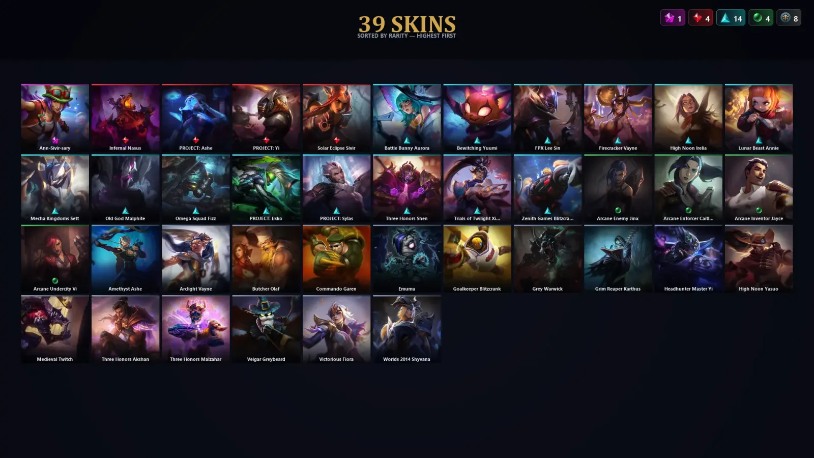[LoL] | TR | Level 105 | Bronze I | 106 Champions | 39 Skins | 24,046 BE