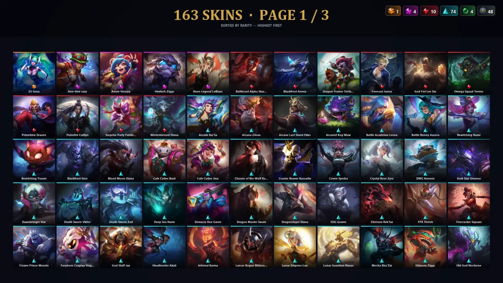 [LoL] | TR | Level 470 | Silver III | 172 Champions | 163 Skins | 128,836 BE — LoL account