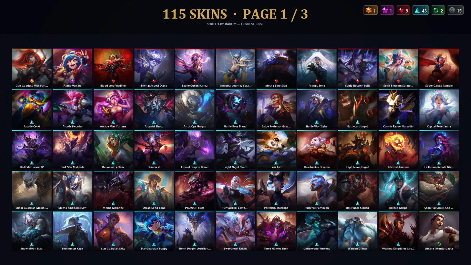 [LoL] | TR | Level 271 | Emerald III | 167 Champions | 115 Skins | 69,914 BE