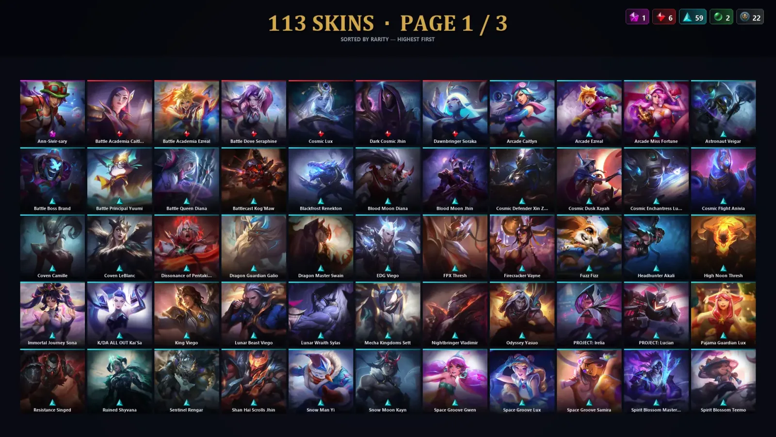 [LoL] | TR | Level 500 | Platinum III | 159 Champions | 113 Skins | 198,920 BE — LoL account