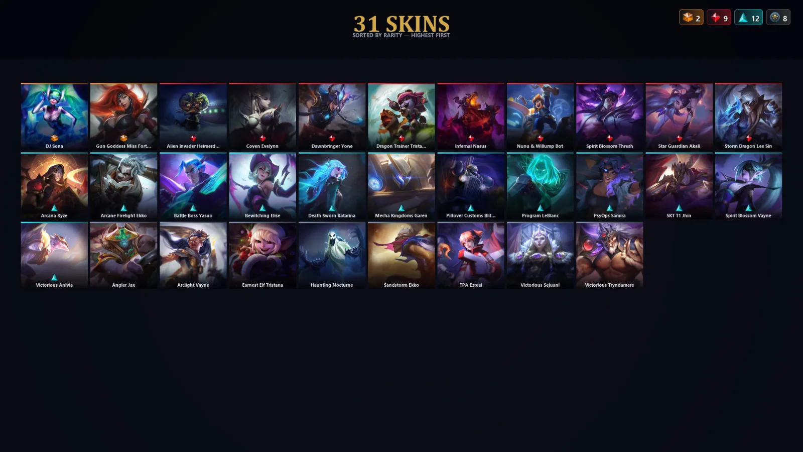 [LoL] | TR | Level 110 | 64 Champions | 31 Skins | 23,151 BE
