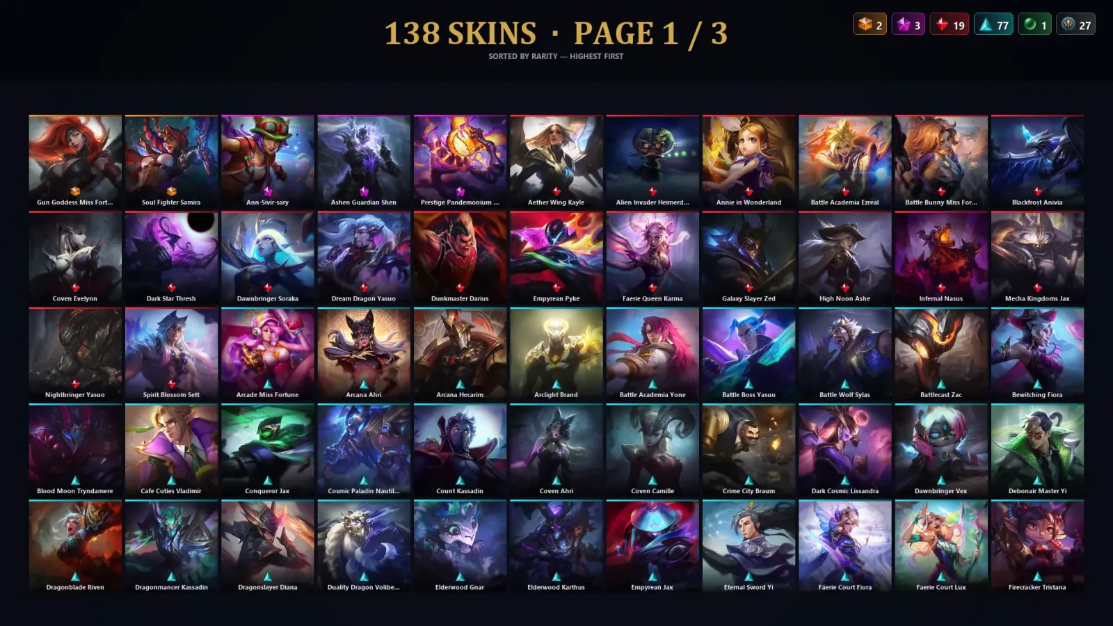 [LoL] | TR | Level 90 | Gold I | 136 Champions | 138 Skins