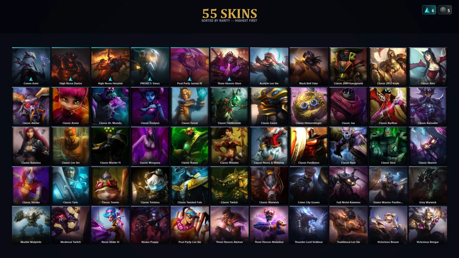 [LoL] | TR | Level 30 | Master | 123 Champions | 55 Skins
