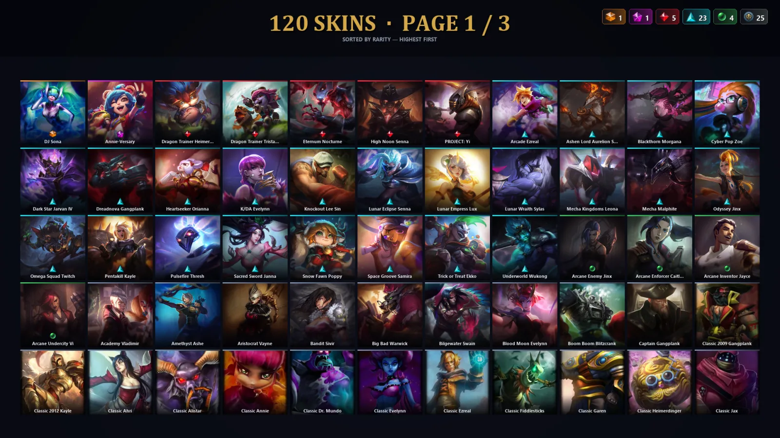 [LoL] | TR | Level 263 | 138 Champions | 120 Skins | 13,625 BE