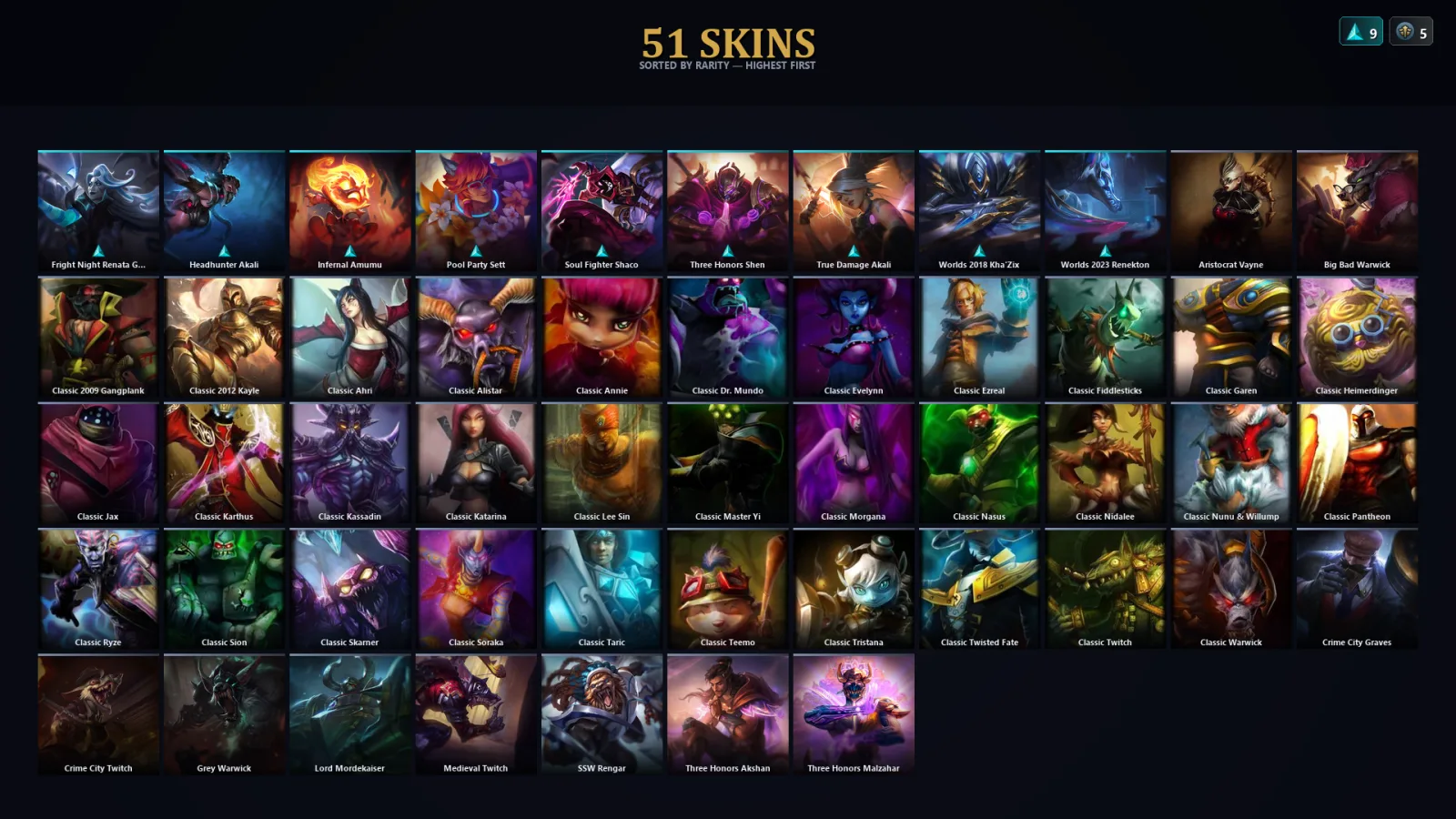 [LoL] | TR | Level 117 | Platinum IV | 123 Champions | 19 Skins | 12,313 BE