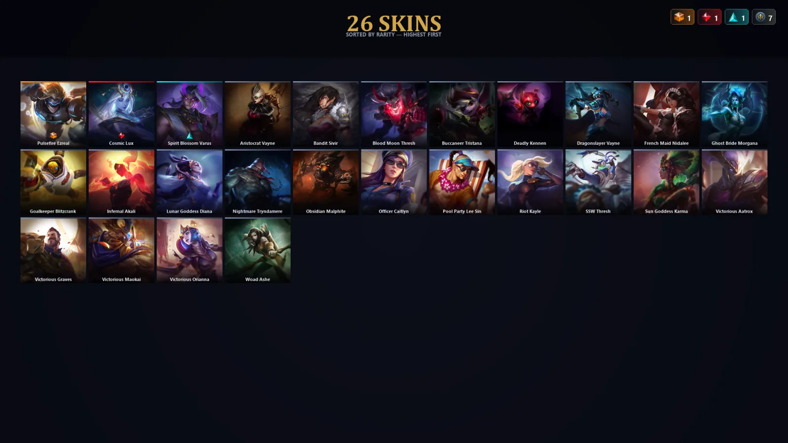 [LoL] | EUW | Level 30 | Master | 95 Champions | 26 Skins | 17,646 BE