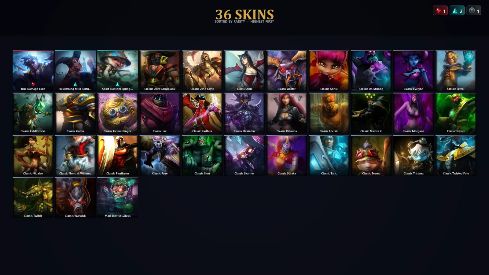 [LoL] | TR | Level 30 | 48 Champions | 36 Skins | 25,811 BE