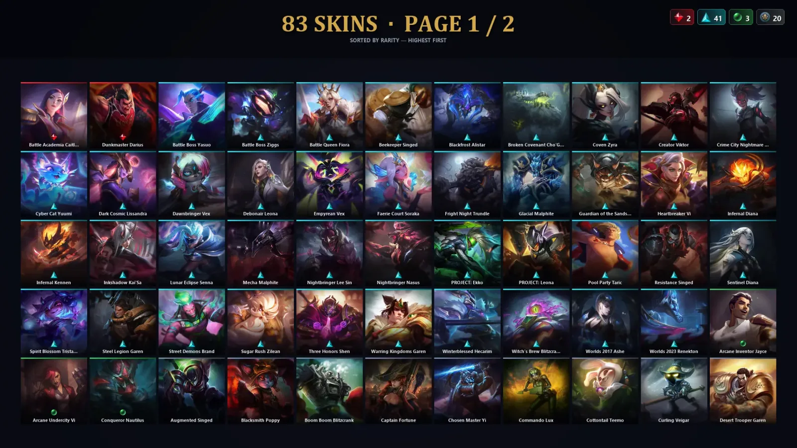 [LoL] | EUW | Level 344 | Platinum II | 172 Champions | 83 Skins | 105,814 BE