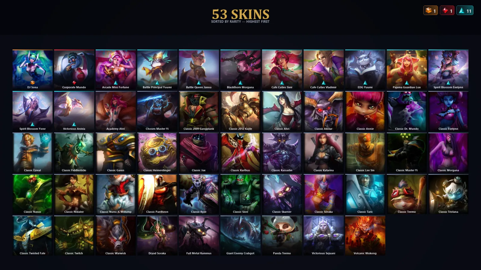 [LoL] | EUW | Level 67 | Silver III | 50 Champions | 53 Skins