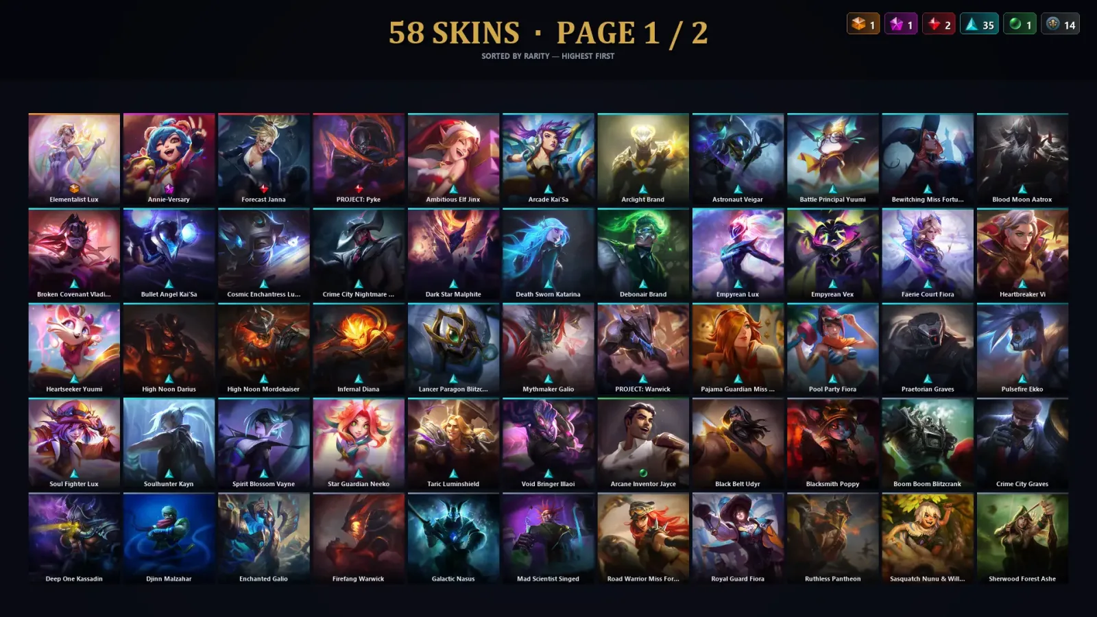 [LoL] | TR | Level 185 | 136 Champions | 58 Skins — LoL account