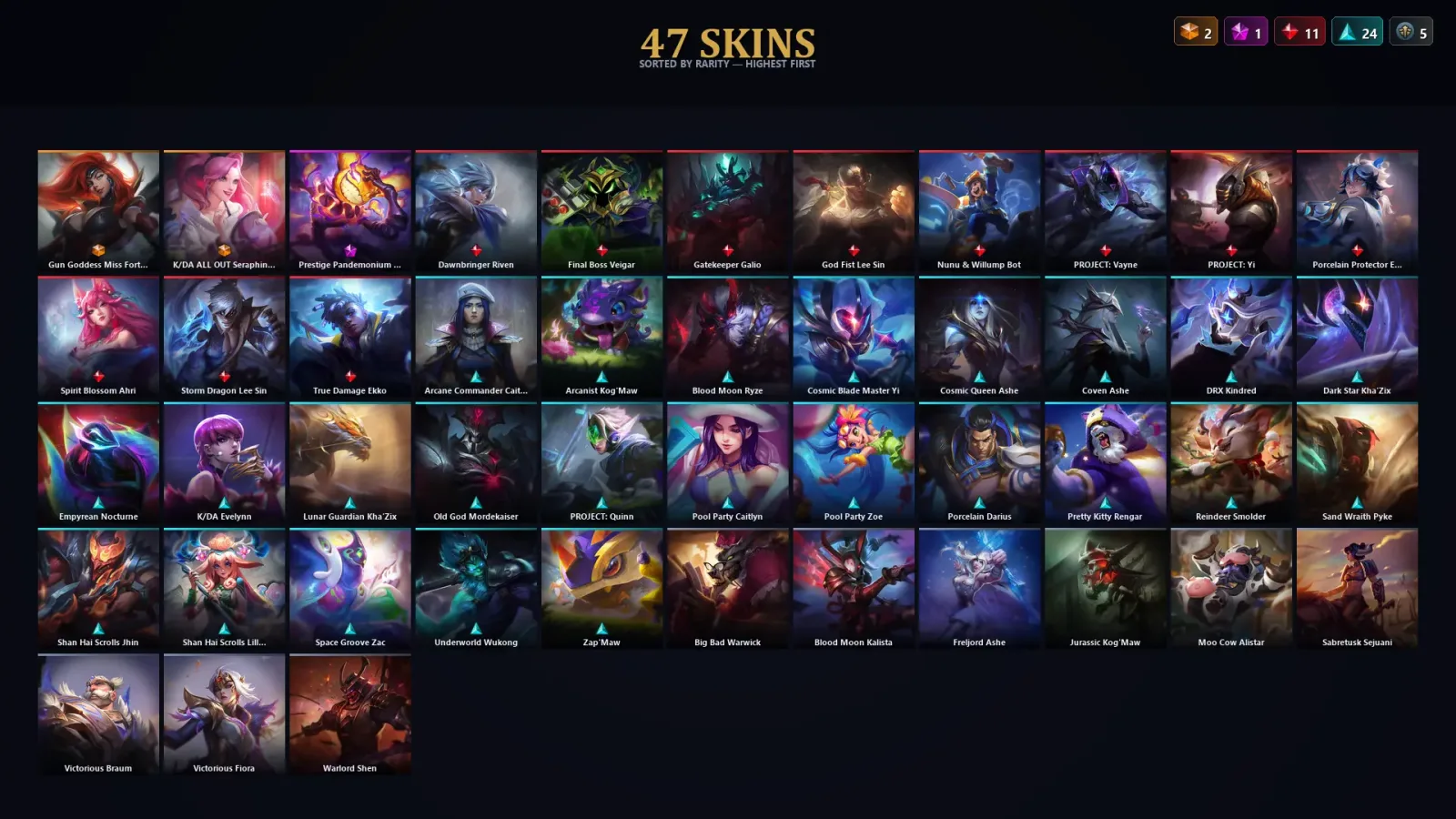 [LoL] | TR | Level 112 | Gold III | 122 Champions | 47 Skins — LoL account
