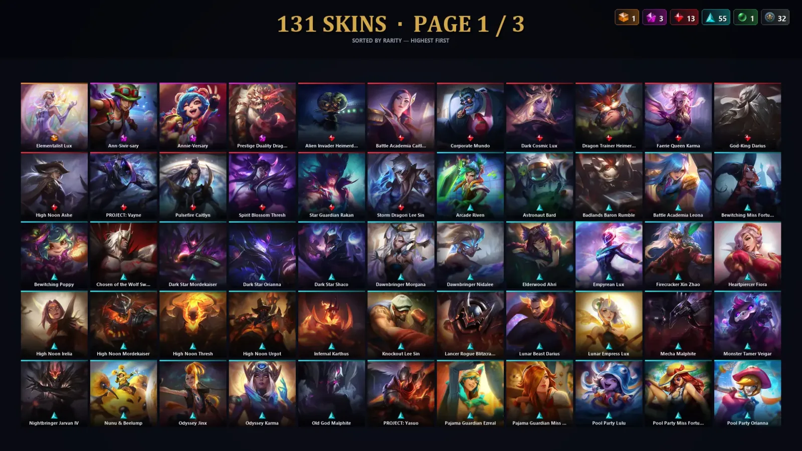 [LoL] | TR | Level 272 | Silver II | 172 Champions | 131 Skins | 82,333 BE — LoL account