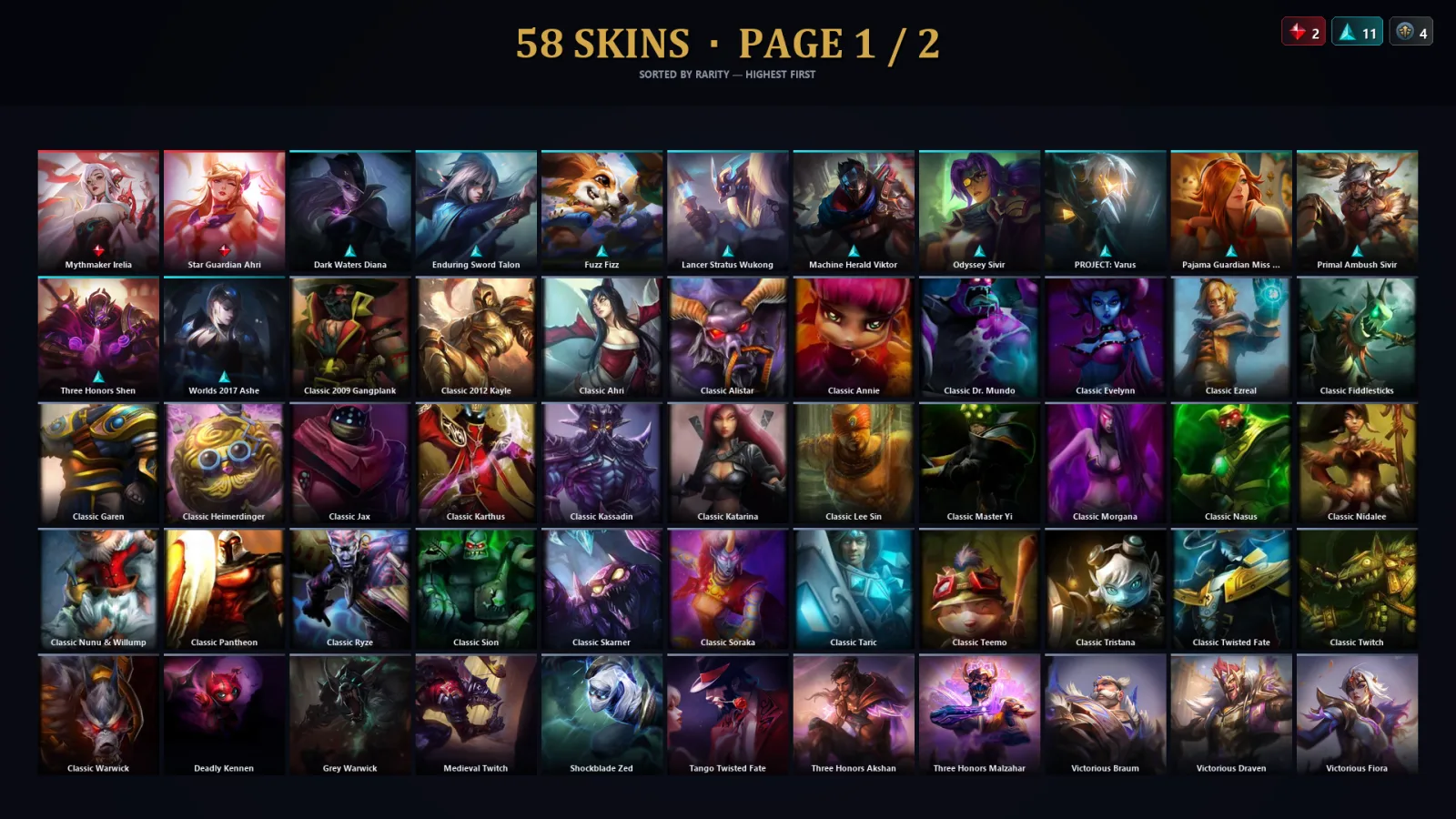 [LoL] | EUW | Level 97 | Diamond II | 130 Champions | 58 Skins | 34,356 BE