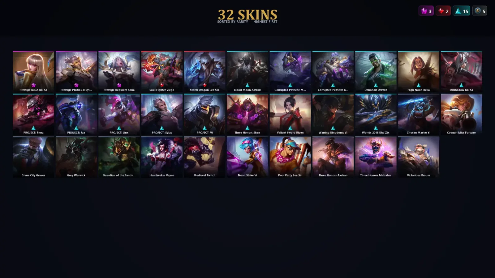 [LoL] | TR | Level 79 | Diamond I | 74 Champions | 32 Skins — LoL account