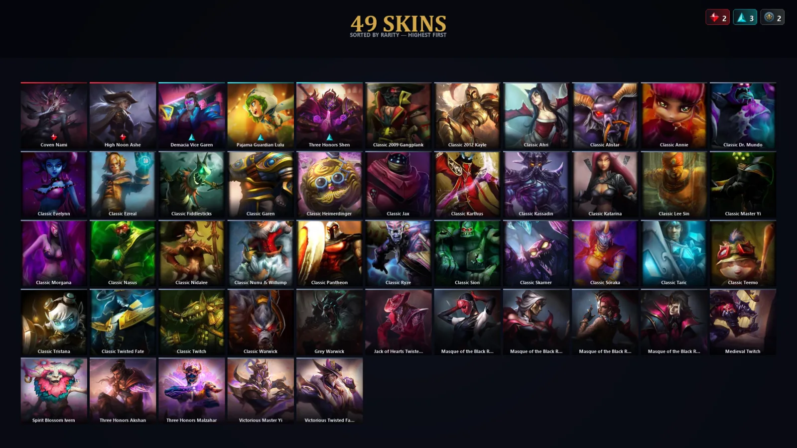 [LoL] | EUW | Level 49 | Gold III | 40 Champions | 49 Skins